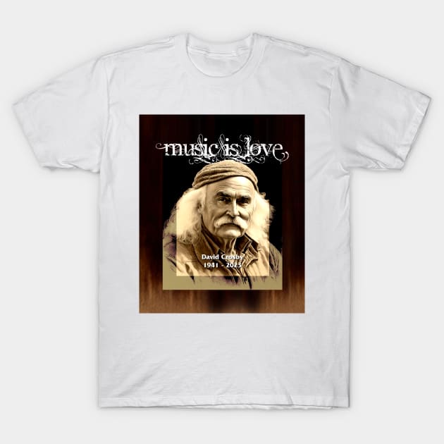 David Crosby No. 1: 1941 - 2023, Rest in Peace (RIP) T-Shirt by Puff Sumo